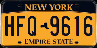 NY license plate HFQ9616