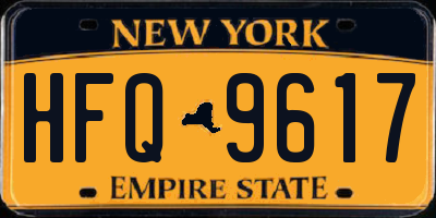 NY license plate HFQ9617