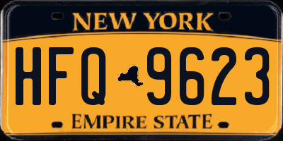 NY license plate HFQ9623