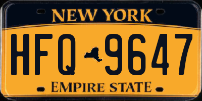 NY license plate HFQ9647