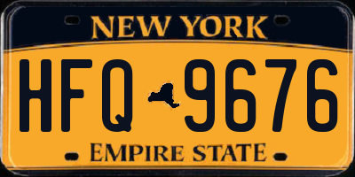 NY license plate HFQ9676