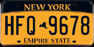 NY license plate HFQ9678