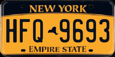 NY license plate HFQ9693