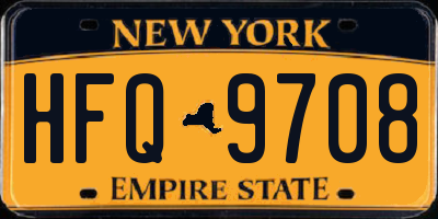 NY license plate HFQ9708