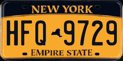 NY license plate HFQ9729