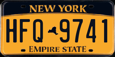 NY license plate HFQ9741