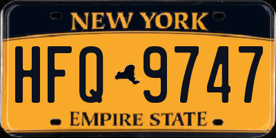 NY license plate HFQ9747
