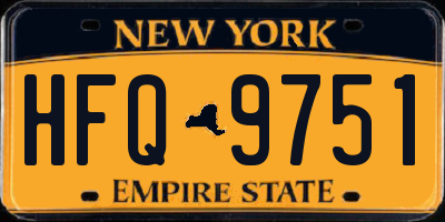NY license plate HFQ9751