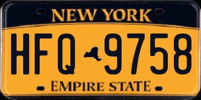 NY license plate HFQ9758