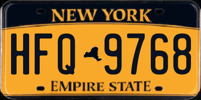 NY license plate HFQ9768