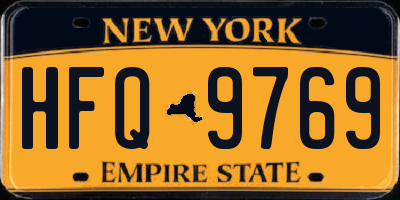 NY license plate HFQ9769
