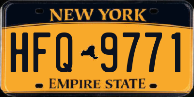 NY license plate HFQ9771