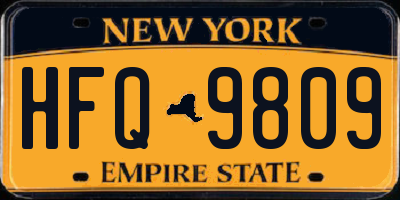 NY license plate HFQ9809