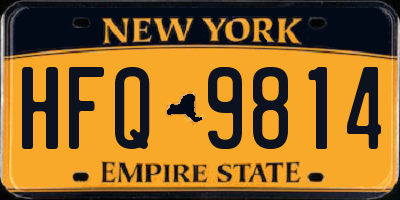 NY license plate HFQ9814