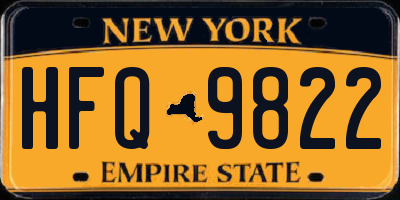 NY license plate HFQ9822