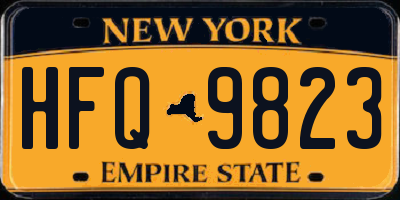 NY license plate HFQ9823
