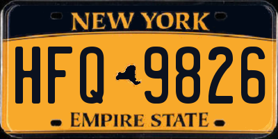 NY license plate HFQ9826