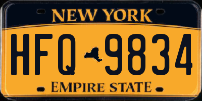 NY license plate HFQ9834