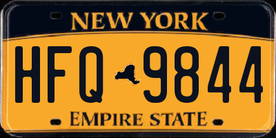 NY license plate HFQ9844