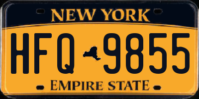 NY license plate HFQ9855