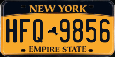 NY license plate HFQ9856