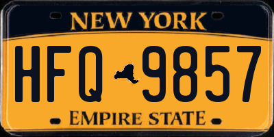 NY license plate HFQ9857
