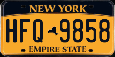 NY license plate HFQ9858