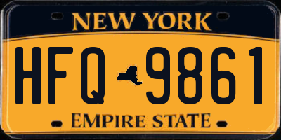 NY license plate HFQ9861