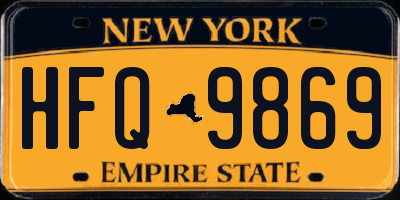 NY license plate HFQ9869
