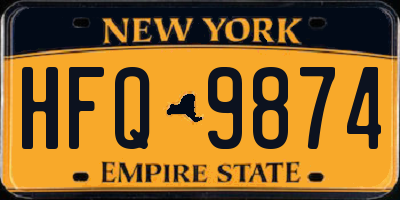 NY license plate HFQ9874