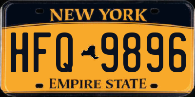 NY license plate HFQ9896