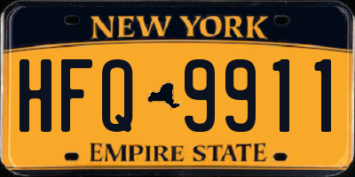 NY license plate HFQ9911