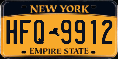 NY license plate HFQ9912
