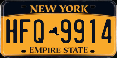 NY license plate HFQ9914