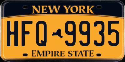NY license plate HFQ9935