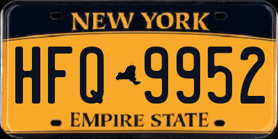 NY license plate HFQ9952