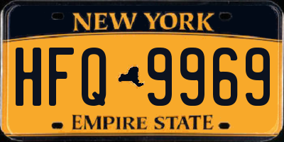 NY license plate HFQ9969