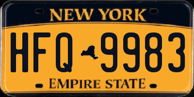 NY license plate HFQ9983