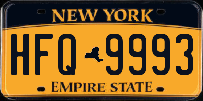 NY license plate HFQ9993