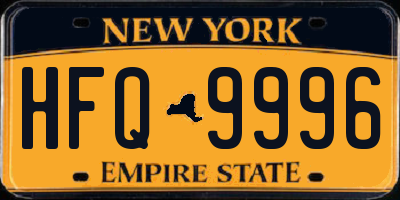 NY license plate HFQ9996