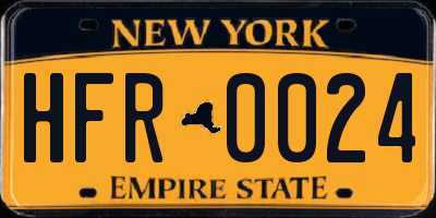 NY license plate HFR0024