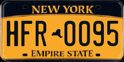 NY license plate HFR0095