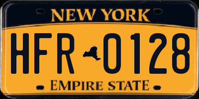 NY license plate HFR0128