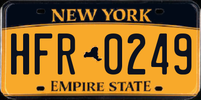 NY license plate HFR0249