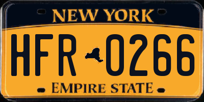 NY license plate HFR0266