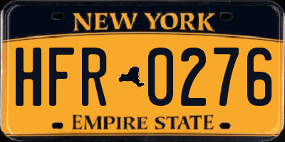 NY license plate HFR0276
