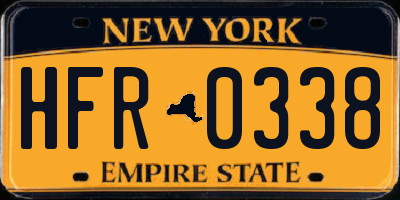 NY license plate HFR0338