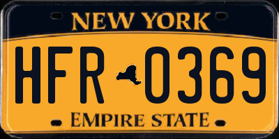 NY license plate HFR0369