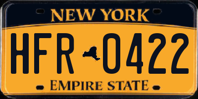 NY license plate HFR0422