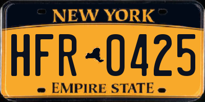 NY license plate HFR0425